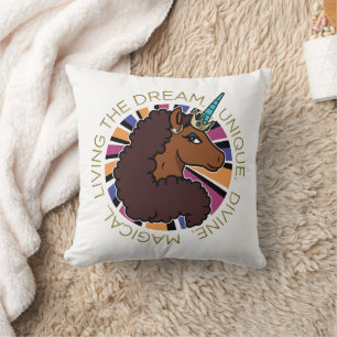 Almofada Afro Unicorn Vivendo o Design do Sonho