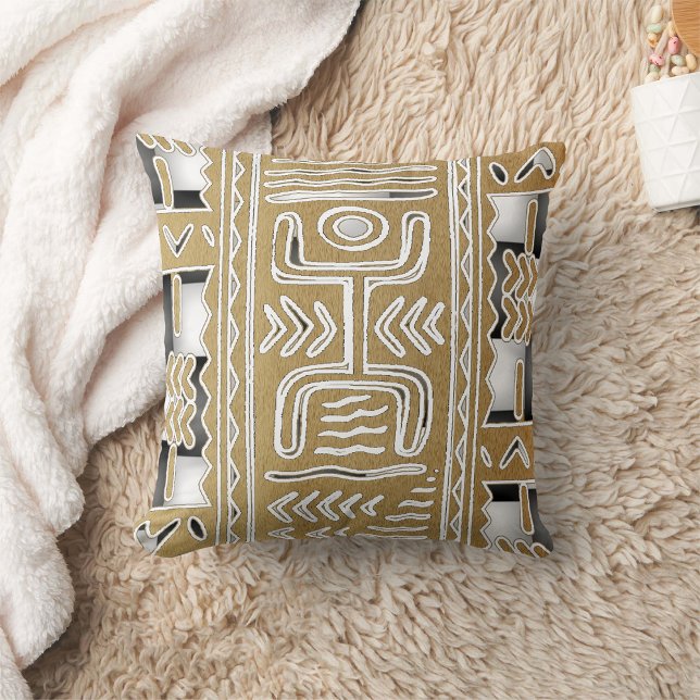 Almofada Afrocentric Kuba Cloth Geométrico Motif (Criador carregado)