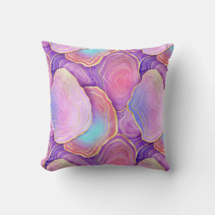 Almofada agate de lavanda dourada rosa-do-mar com abstrato