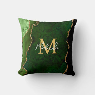 Almofada Agate de mármore verde e Dourado