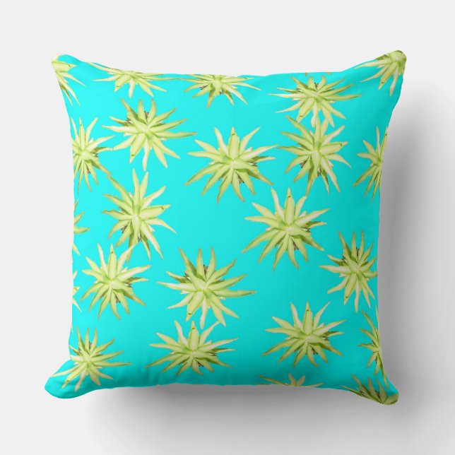 Almofada Agave Rosette - Travesseiro decorativo de Turquesa (Frente)