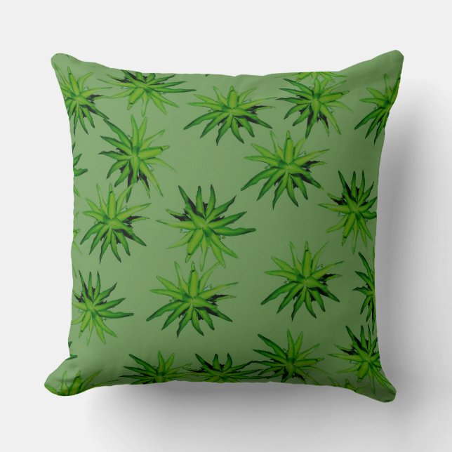 Almofada Agave Rosette - Travesseiro decorativo Verde Cactu (Frente)