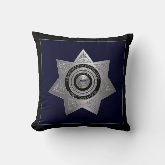 Almofada Agente corretor Travesseiro Prata e Azul (Frente)