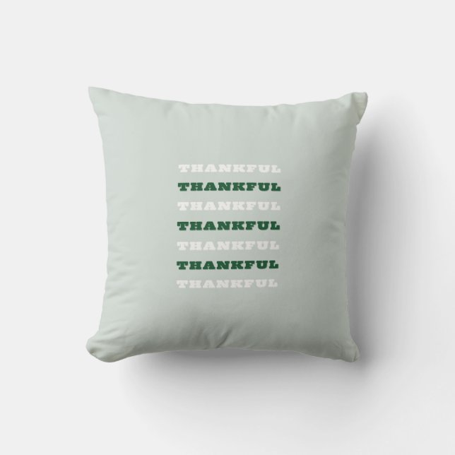 Almofada Agradecido, citação de gratidão, Verde (Frente)