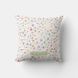 Almofada Água Colorida Floral Em Flor Nome Personalizado