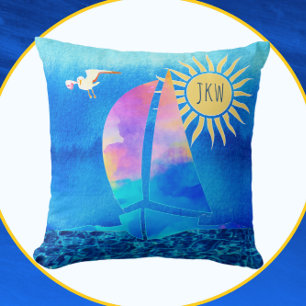 Almofada Água do Céu Azul Céu Azul Água Espontada