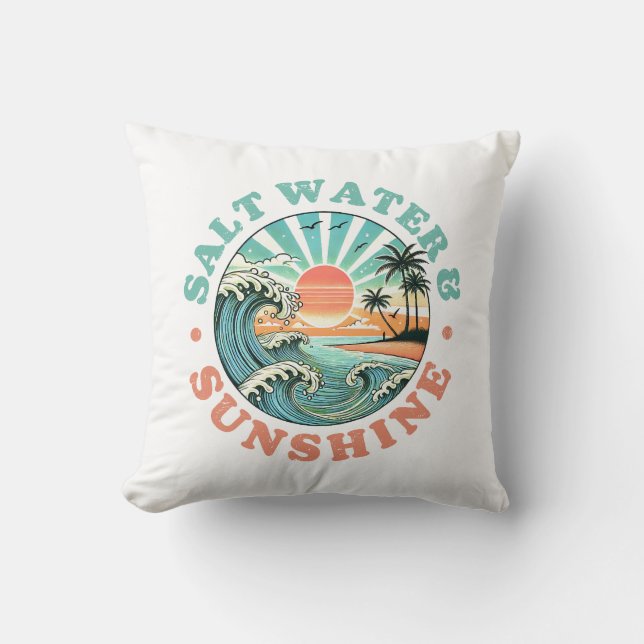 Almofada Água salgada e Travesseiro decorativo solar (Frente)