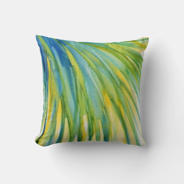 Almofada Aguarela abstrata da palmeira (Frente)