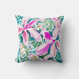 Almofada Aguarela floral tropical do PARAÍSO do PLUMERIA