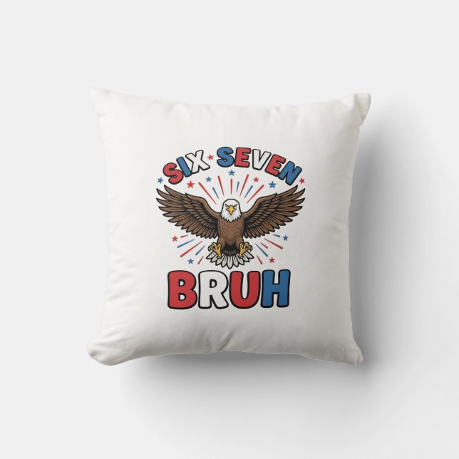 Almofada Águia Patriótica Seis Sete Bruh Design Vector_1 (Frente)