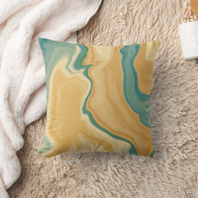 Almofada Águlo Verde & Cream Marble Carta de Nome Personali (Cobertor)