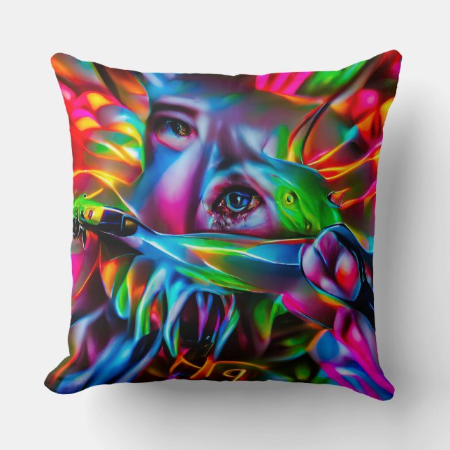 Almofada Aichmofobia: Arte Surreal Viva (Frente)