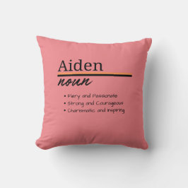 Almofada Aiden, Definição de Nome Personalizado de Menino