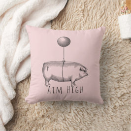 Almofada Aim High Cute Pig and Balloon Inspirational