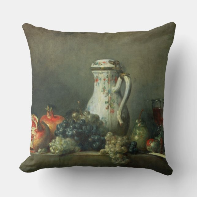 Almofada Ainda vida com uvas e romã, 1763 (óleo (Frente)