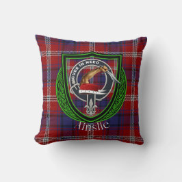 Almofada Ainslie Scottish Clan Tartan & Crest