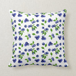 Almofada Airelas-Blueberry Padrão Watercolor Vintage Berry