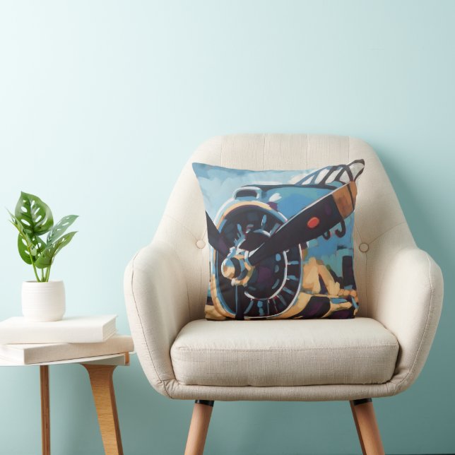 Almofada Airplane Artwork - Gift for Aviation Lovers (Cadeira)