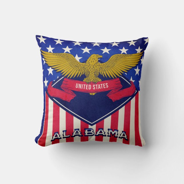 Almofada Alabama USA Flag (Frente)