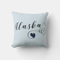 Alaska Heart Travesseiro decorativo, Alaskan Flag