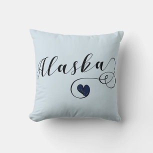 Almofada Alaska Heart Travesseiro decorativo, Alaskan Flag