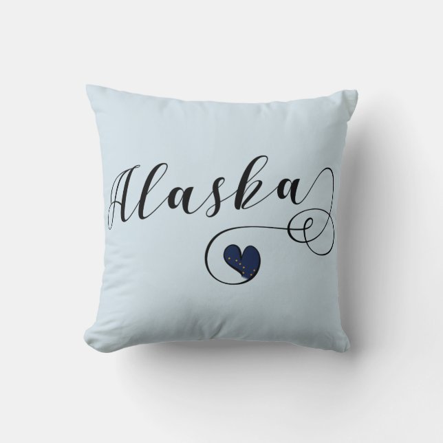 Almofada Alaska Heart Travesseiro decorativo, Alaskan Flag (Frente)