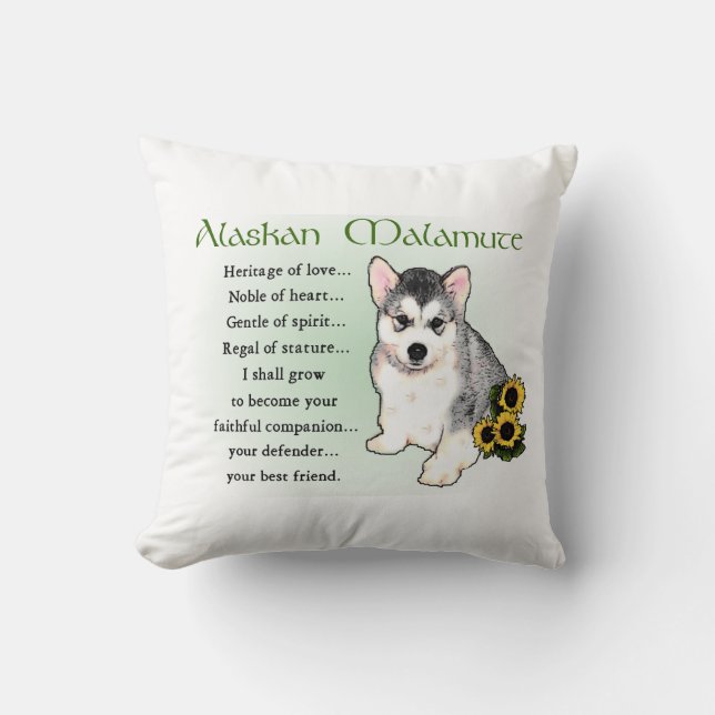 Almofada Alaskan Malamute Puppy Heritage of Love (Frente)