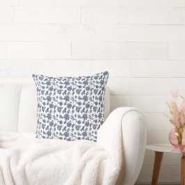 Almofada Alças de Lâmpada e Lâmpada - Floral Azul e Branco