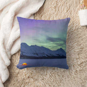 Almofada Alce da Aurora Borealis Península de Kenai