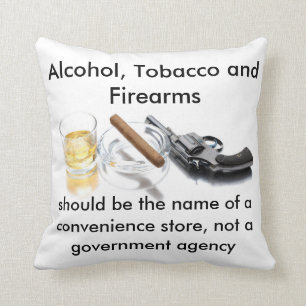 Almofada Álcool, tabaco e armas de fogo