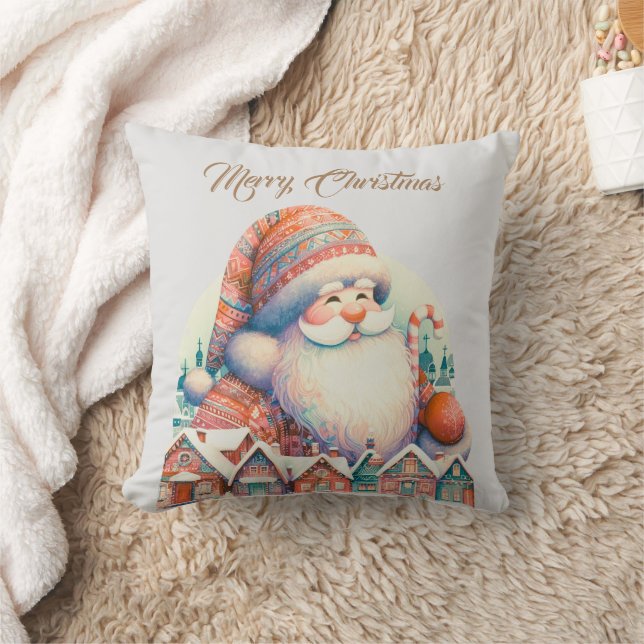 Almofada Aldeia de Retro Santa Claus (Cobertor)