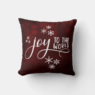 Almofada Alegria à tipografia e aos flocos de neve do mund