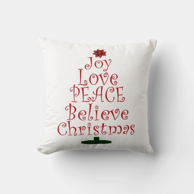 Almofada Alegria Natal Amor Paz Acredite (Frente)