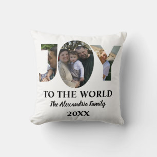 Almofada Alegria personalizada de três imagens de colagem p