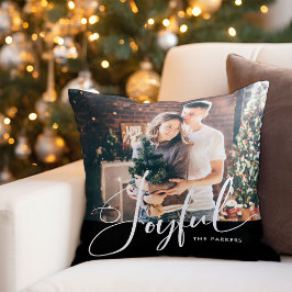 Almofada Alegria | Script Elegante e Natal preto