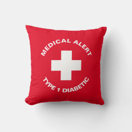 Almofada Alerta Médico Personalizado Vermelho Diabético