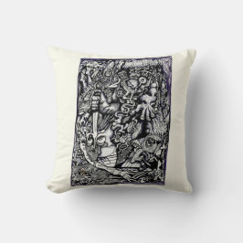 Almofada Alfa Warrior, por Brian Benson, Desenho de Tinta