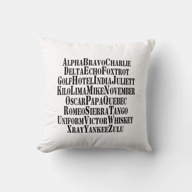 ALMOFADA ALFABETE FONÉTICO / PALAVRAS DE CÓDIGO (Frente)