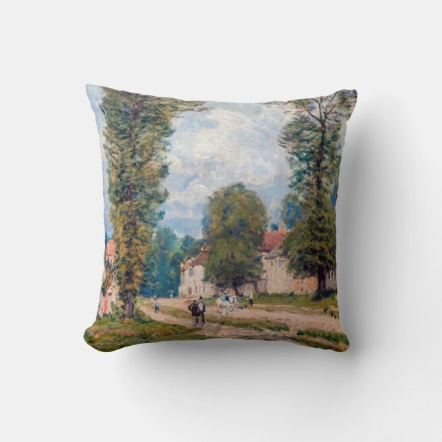 Almofada Alfred Sisley - A Estrada de Versalhes (Frente)