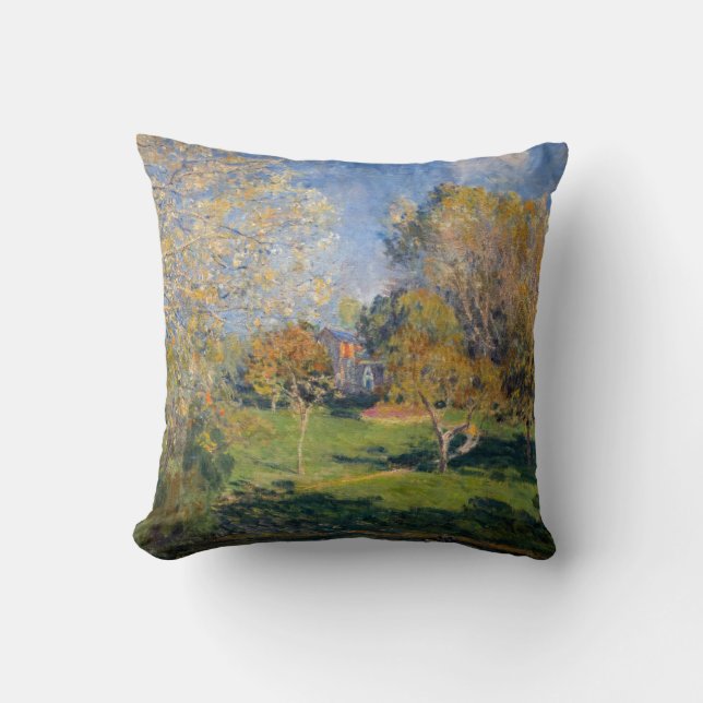 Almofada Alfred Sisley - O Jardim de Hoschede, Montgeron (Frente)