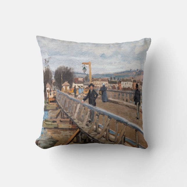 Almofada Alfred Sisley - Ponte aérea de Argenteuil (Frente)