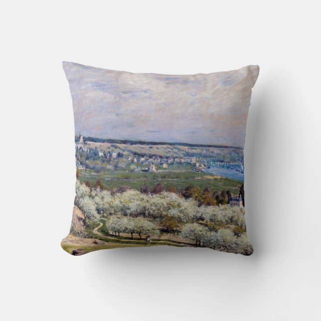 Almofada Alfred Sisley - Terrace em Santo-Germain, Primaver (Frente)