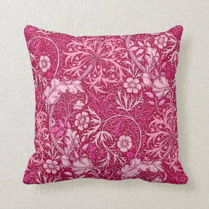 Almofada Alga floral, rosa de Nouveau da arte do fúcsia