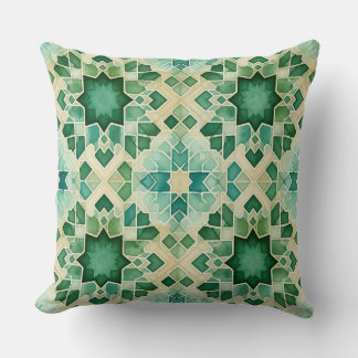 Almofada Algerian Zellige Green Turquoise Decorative Pillow