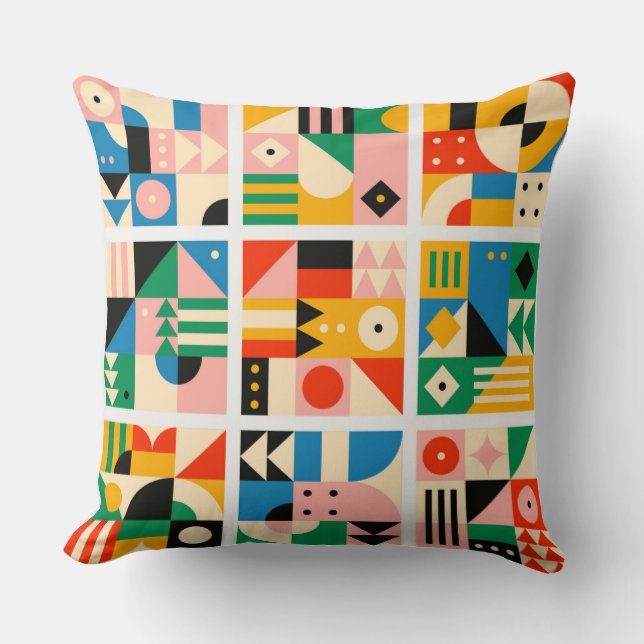 Almofada Algodão de 20" - Travesseiro 18 de Arte Decorativa (Frente)