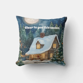 Almofada Algodão de Natal Cozy coberto com neve