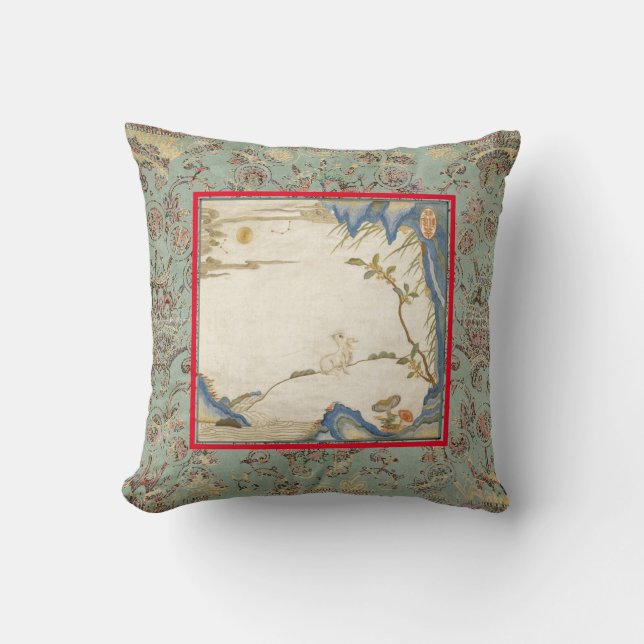 ALMOFADA ALGODÃO DE TRAVESSEIRO IMPRESSO JAPONÊS BUNNY E LU (Frente)