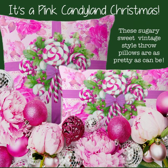 Almofada Algodão doce, rosa e púrpura, Natal (Sweet as can be!)