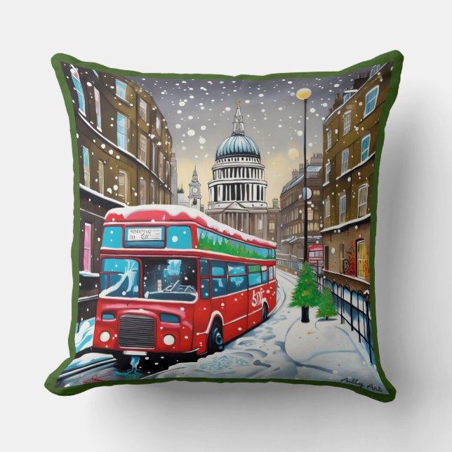 Almofada Algodão Grande 50x50 Cushion - Natal - Londres (Frente)