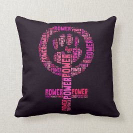Almofada Algodão roxo 16" do punho feminista do poder da
